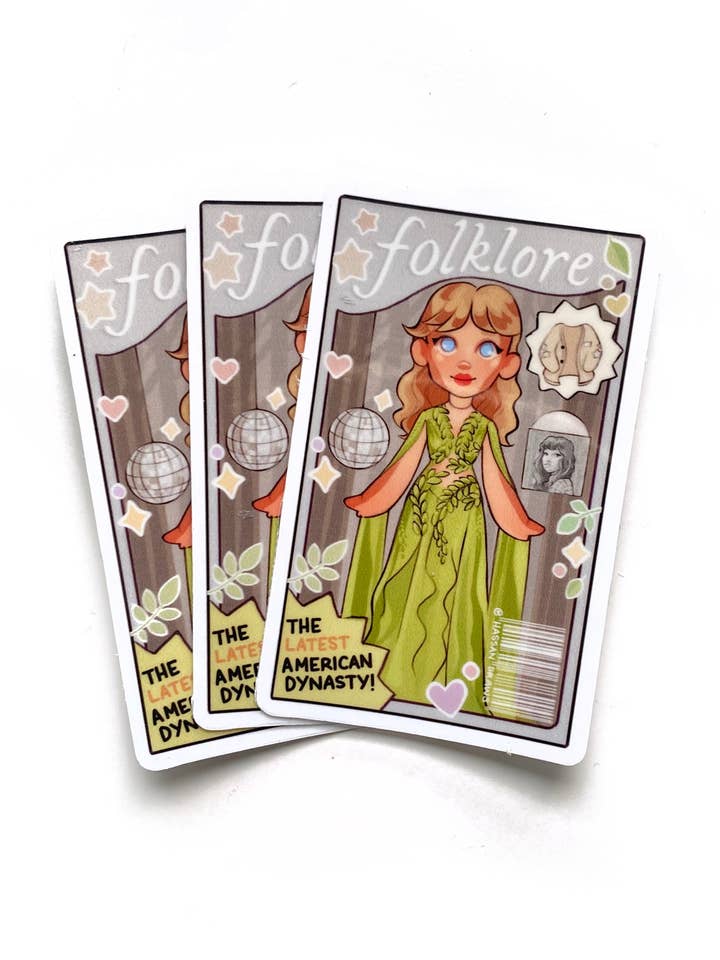 Desenho de Boneca Inspirada no Folk de Taylor Eras Autocolante Arte por atacado de Hassan Draws