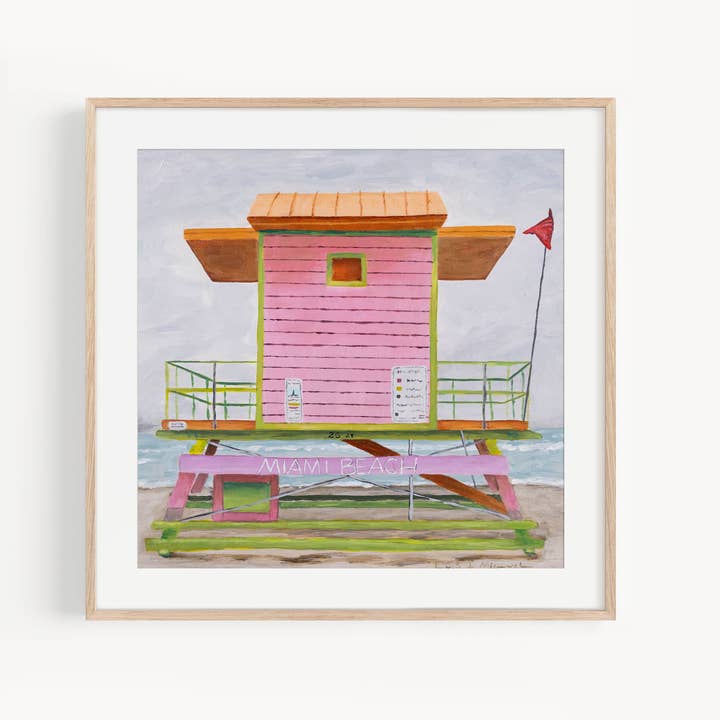 Miami Lifeguard Tower Art Print 1 Giclee for wholesale by Lucia de Miguel Art Studio
