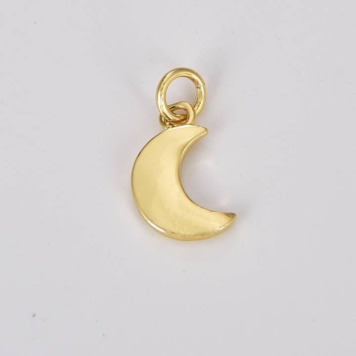 Beads Creation - Wholesale Individual Charm/Pendant - Gold Filled Dainty Moon Star Heart Charm Pendant, CP1292