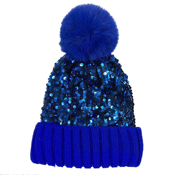 Pom Pom Sequin Beanie HA3715-1 (12PC) and other Purchase Wholesale gold pom poms. Free Returns & Net 60 Terms on Faire trending on Faire.