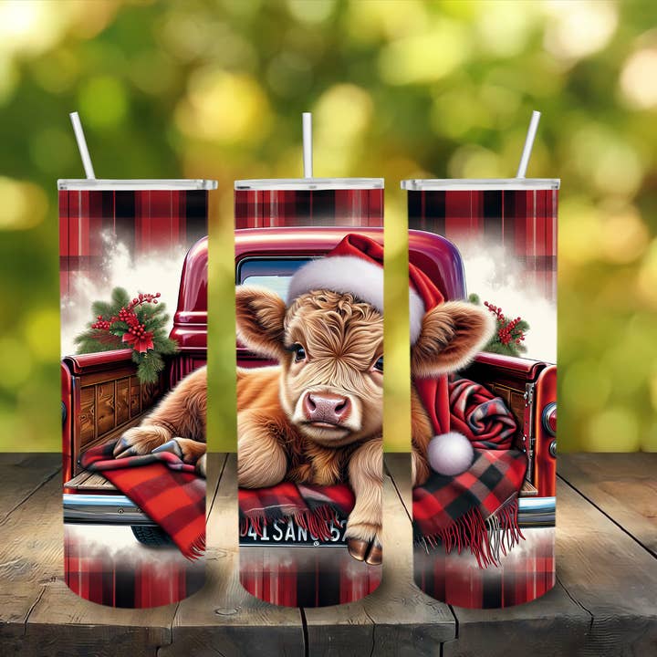 Cow Christmas roestvrijstalen beker voor wholesale door Lily's Craftory