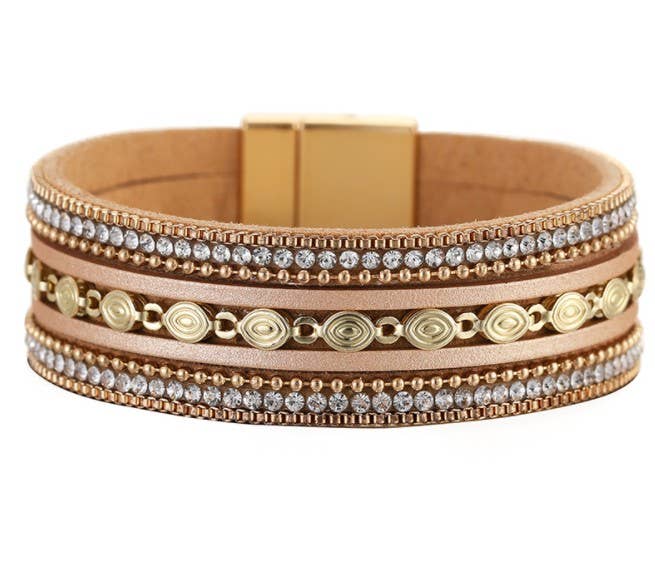 Maya J - Wholesale Woven/Braided Bracelet - Bohemian Vegan Leather Cuff Bracelets - Full Display14
