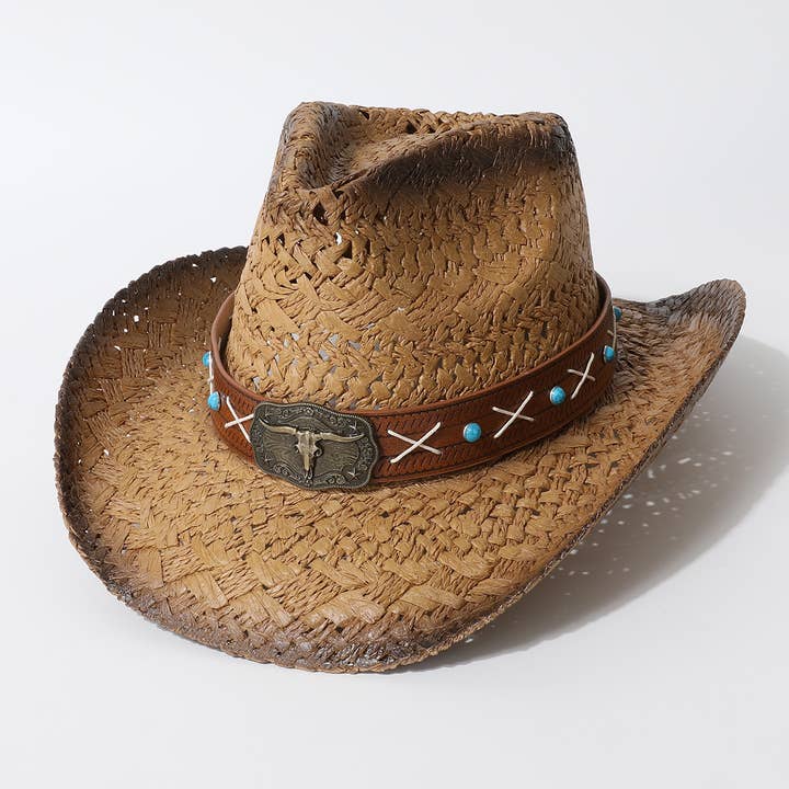 Vintage Hollow Out Straw Cowboy Beach Hat_CWAH3656 for wholesale by ACCITY