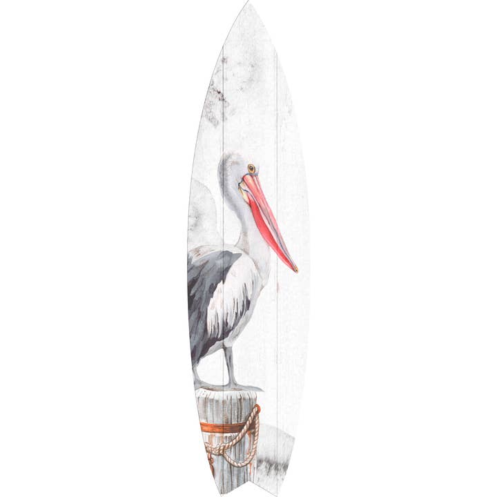 Jarmz Designs - Wholesale Wall Accent - SURF BOARD WALL ACCENT PELICAN ART