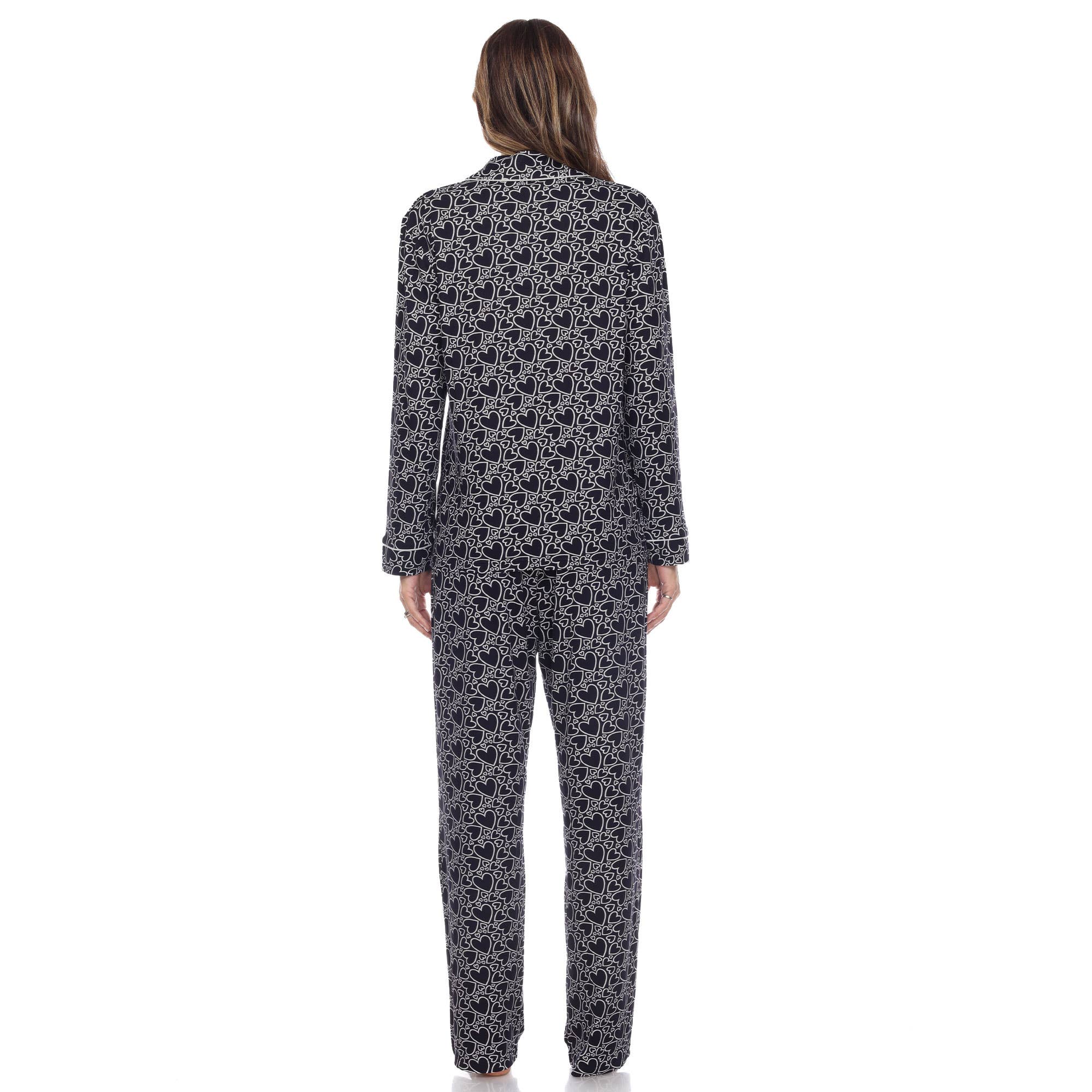 WHITE MARK - Wholesale Pyjamaset - Dames - Pyjamaset met lange mouwen en hartprint voor dames19