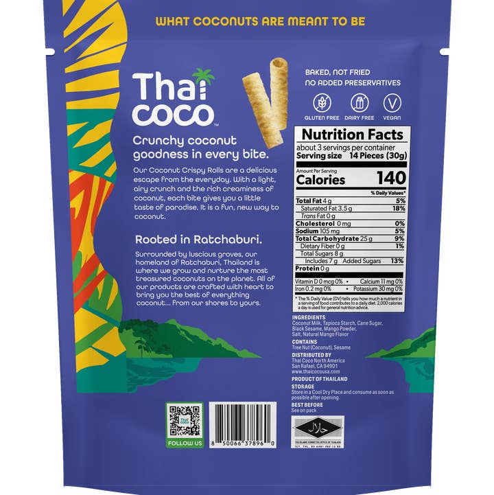 Thai Coco - Wholesale Cookie - Mango Coconut Crispy Rolls - 3.5 oz1