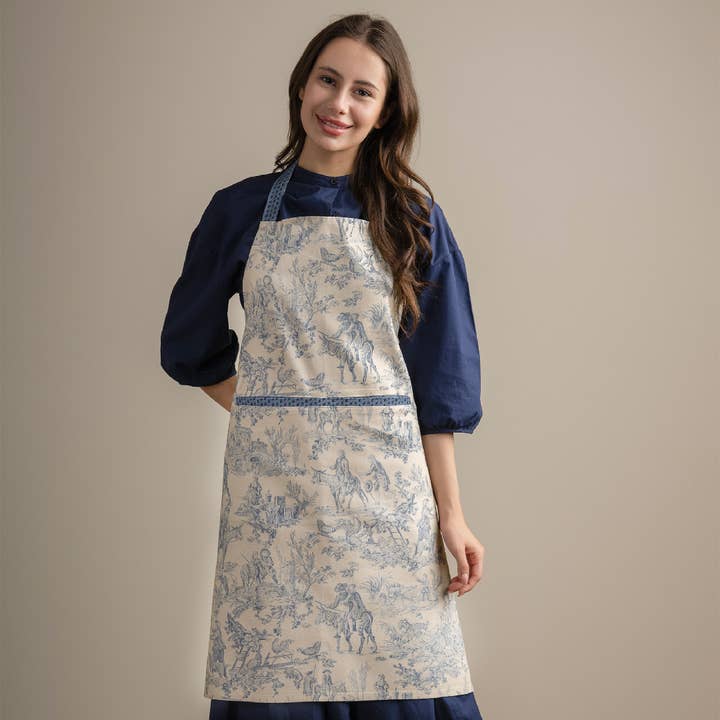 Apron 100% Cotton - Everyday Cooking - The Miller - Blue for wholesale by Maison d'Hermine - Design in Every Thread