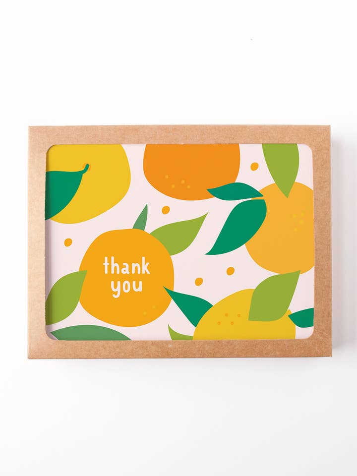 Citrus Grove thank you | greeting card box set for wholesale by Graphic Anthology Greeting Cards