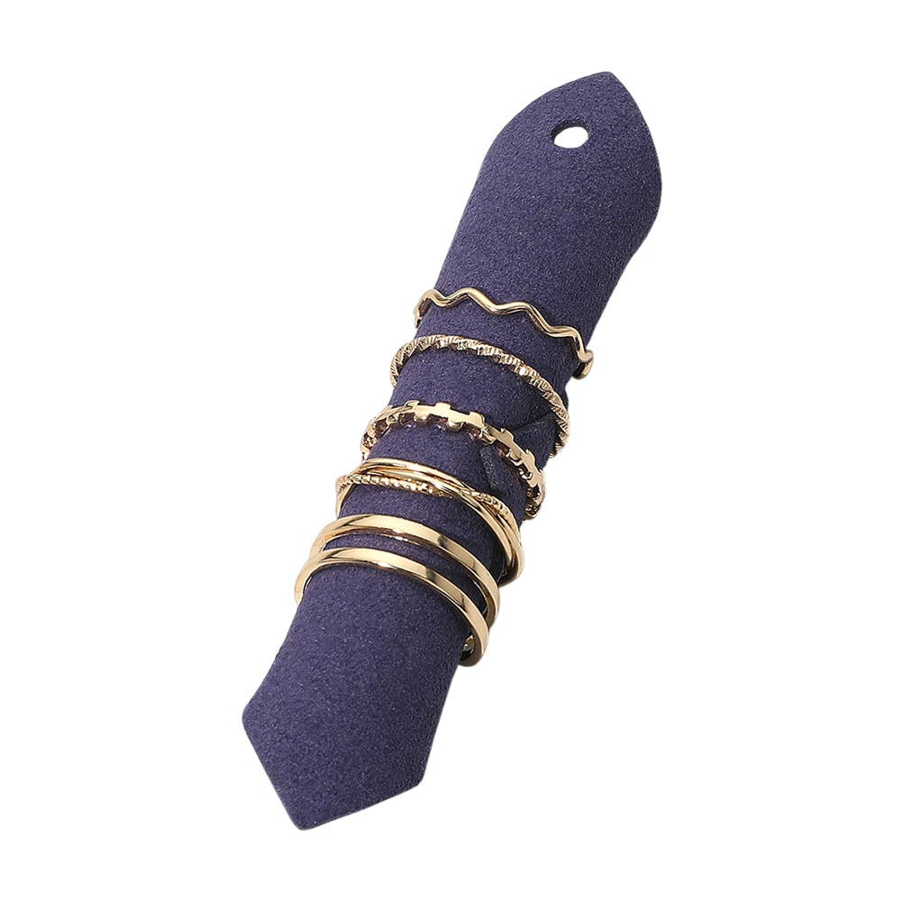 Sensibling Corp. – Conjunto de joias por atacado – 5PCS - Conjunto de Anéis Minimalistas de Metal Empilháveis1