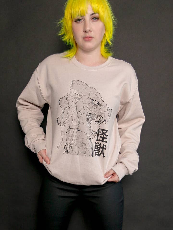 Popkiller Artist Series Acky Bright Kawaii Kaiju sweatshirt voor wholesale door Popkiller