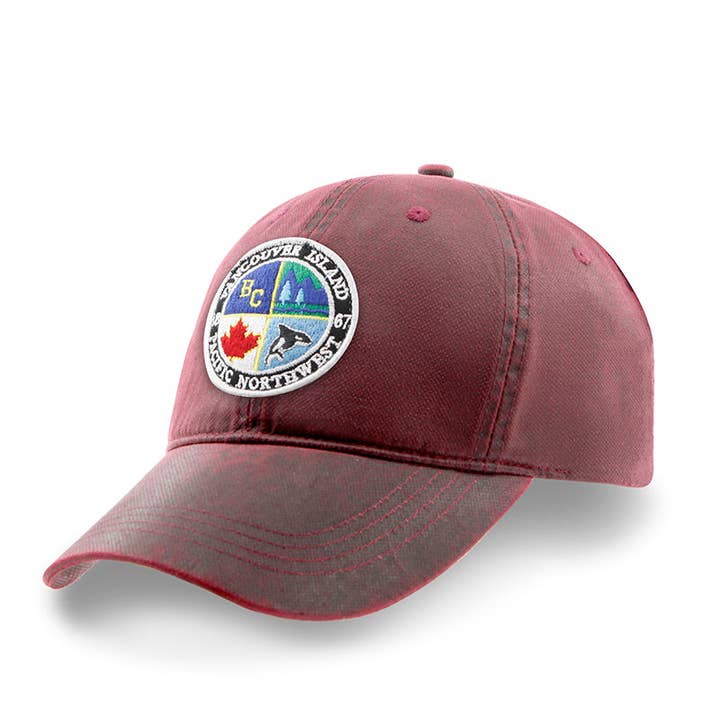 Vancouver Island Patch Logo Oilskin Solid Cap for wholesale by Northern Icons Canada