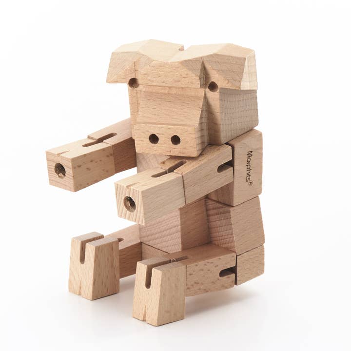 Yoshiaki Ito Design - Vendita all'ingrosso Giocattolo in legno - Bambini - Giocattolo in legno Morphits® Pig: Bizzarro set da gioco in legno Companio3