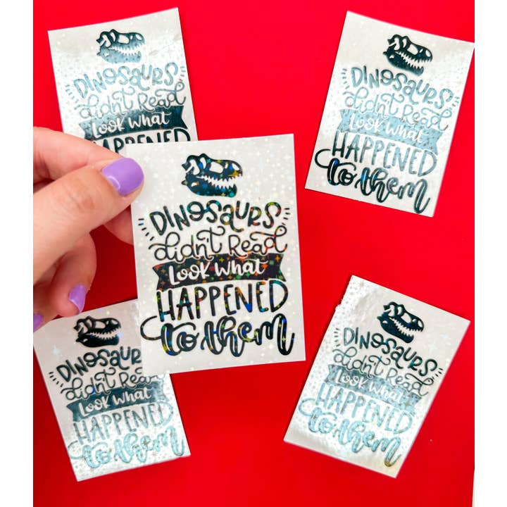 Autocollant Dinosaurs Didn't Read — Professeur de lecture — Teacher St. pour la vente par Ronnie Michele Designs