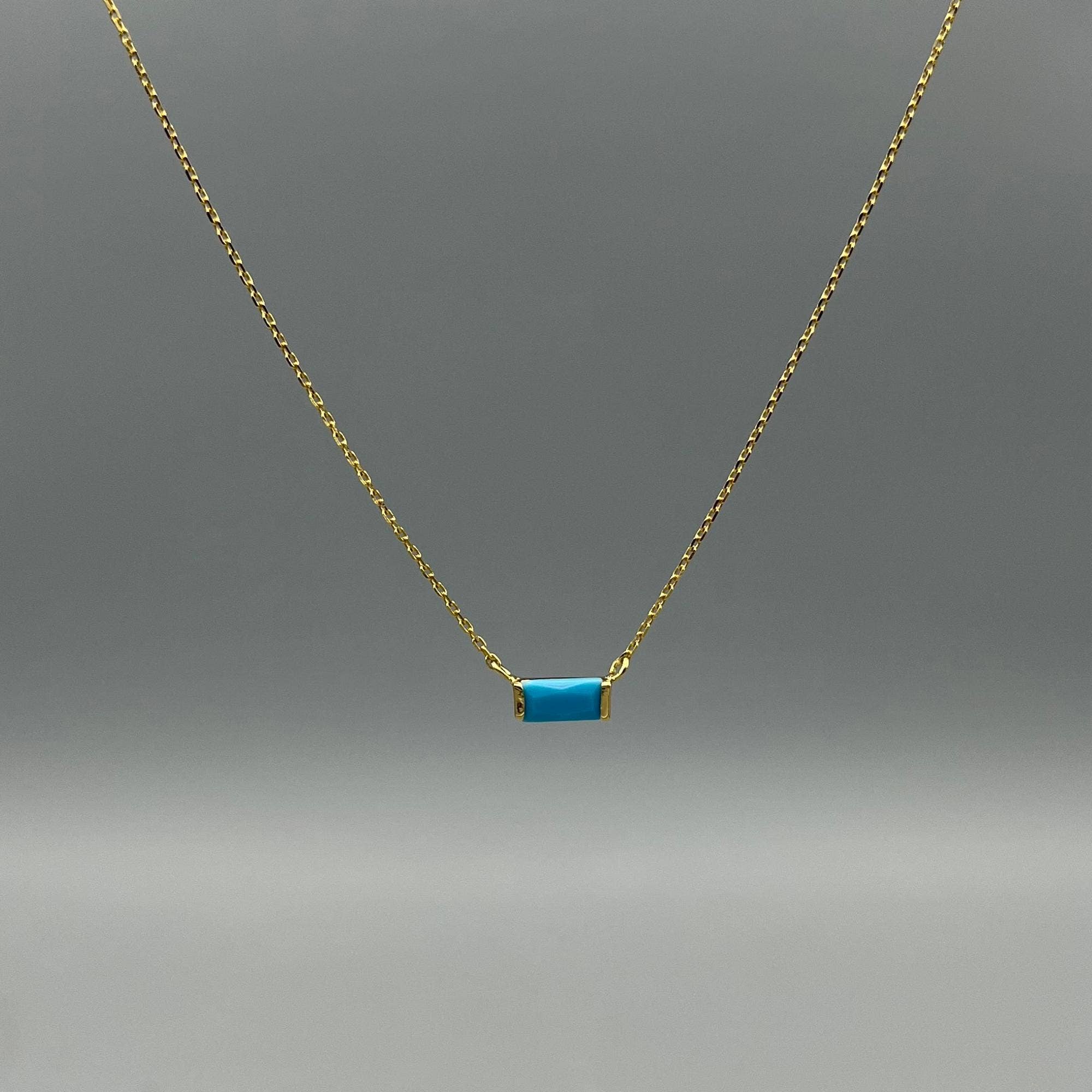 Something Silver - Wholesale Pendant/Charm Necklace - Gold Baguette Birthstone Necklace11