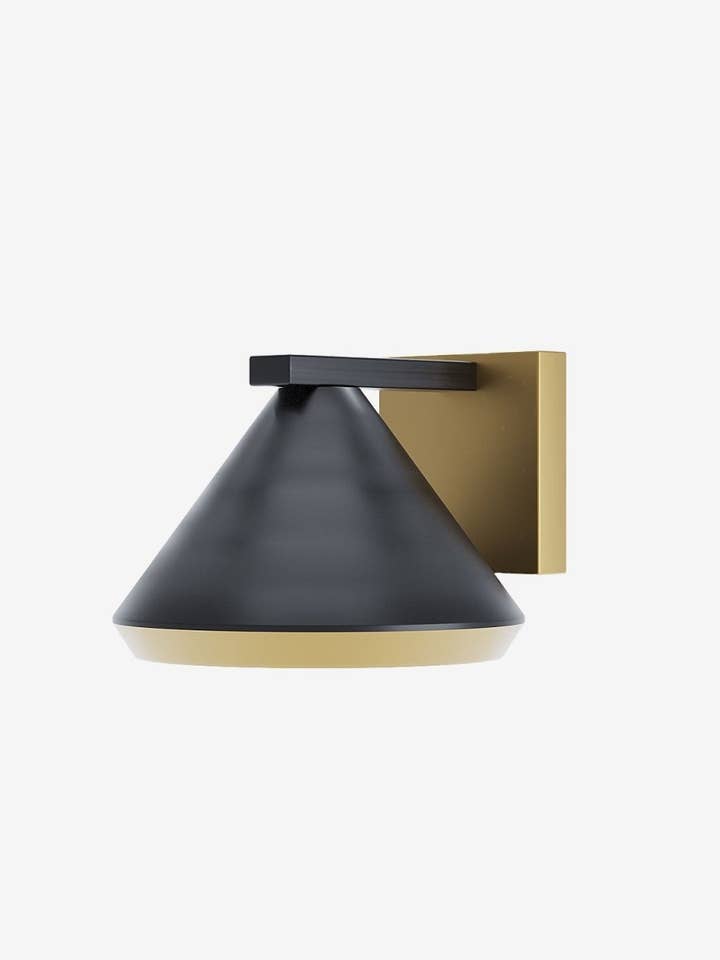 Conische wandlamp van zwart en goud metaal Spinoza voor wholesale door Potiron