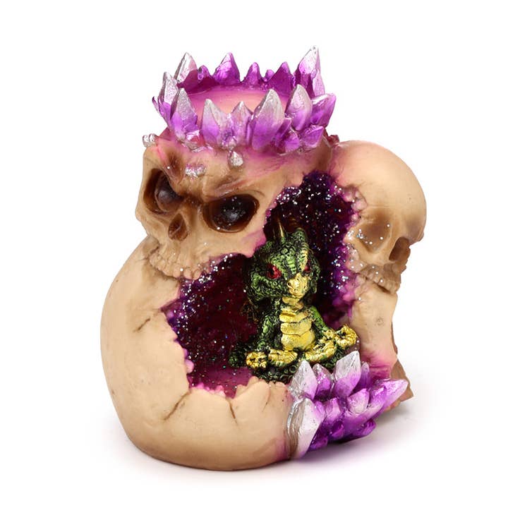 Puckator Ltd - Wholesale Candle Holder - Elements Baby Dragon Crystal Skull Cave Tea Light Holder