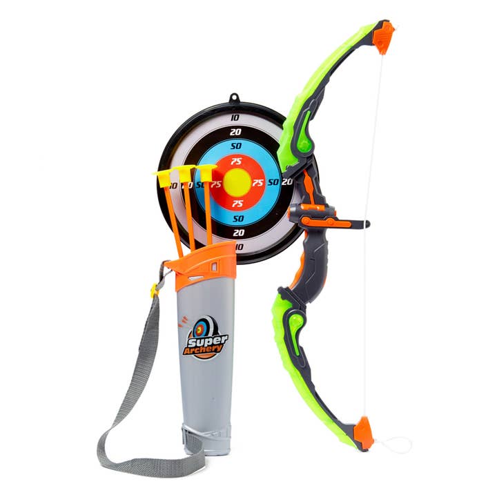 Dash Toyz - Vente Lot de jouets – enfant - Ensemble arc et flèche de tir à l'arc à lumière verte