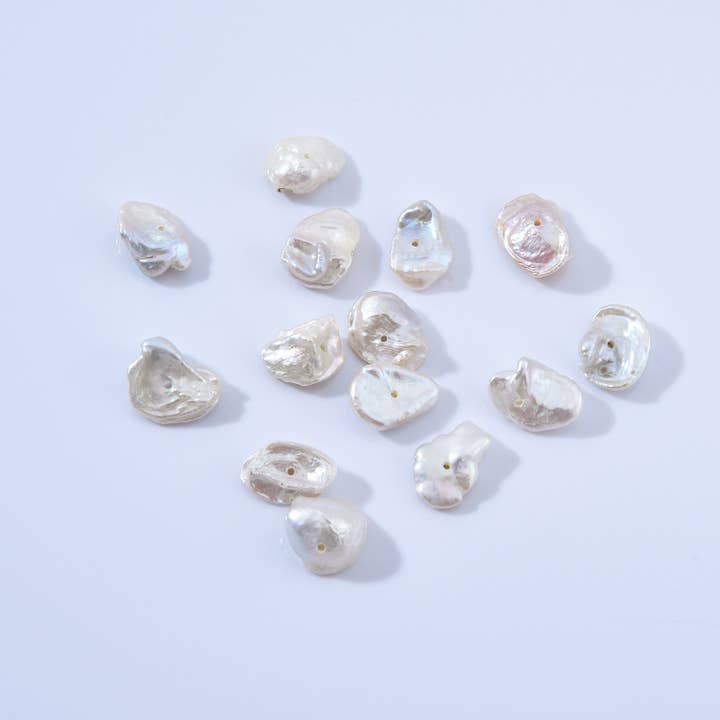 findings4uGem - Wholesale Beaded/Pearl Necklace - Natural Keshi Heishi Shaped White Pearl Beads Jewelry FWP0239