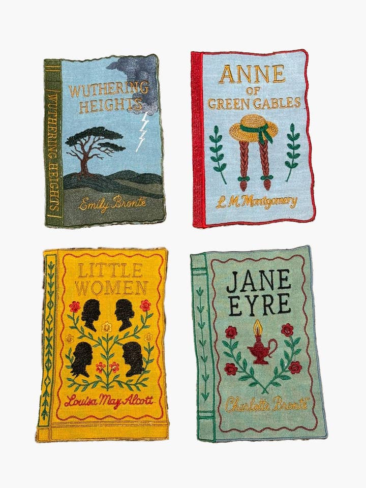 Literary Heroines Embroidered Cocktail Napkins, Set of 4 for wholesale by Inner Child