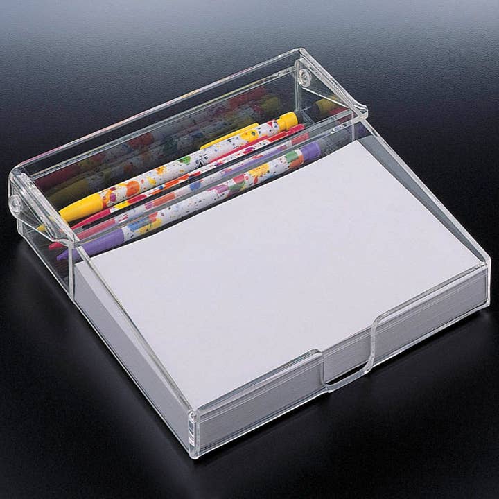 Porte-bloc-notes 4 x 6 avec compartiment à stylos (avec papier) pour la vente par Huang Acrylic