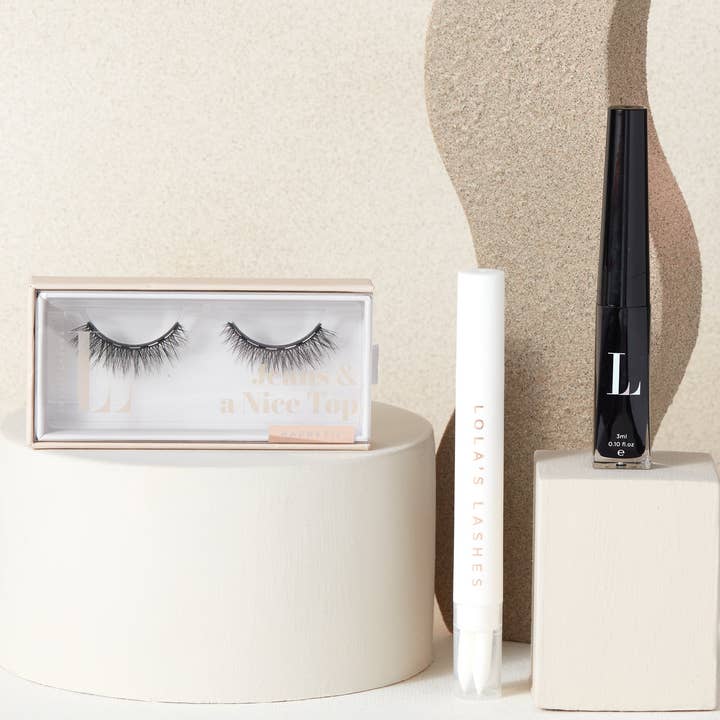 Lola's Lashes – cílios postiços por atacado – Jeans e um kit de forro e cílios magnéticos híbridos Nice Top1