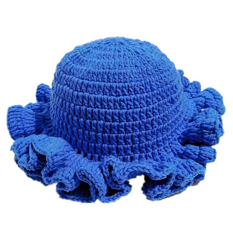 MB Fashion Wholesale - Vente Bob – femme - Chaque mode (PACK MIXTE 6 PIÈCES) Chapeau à bord volanté en crochet fait main6