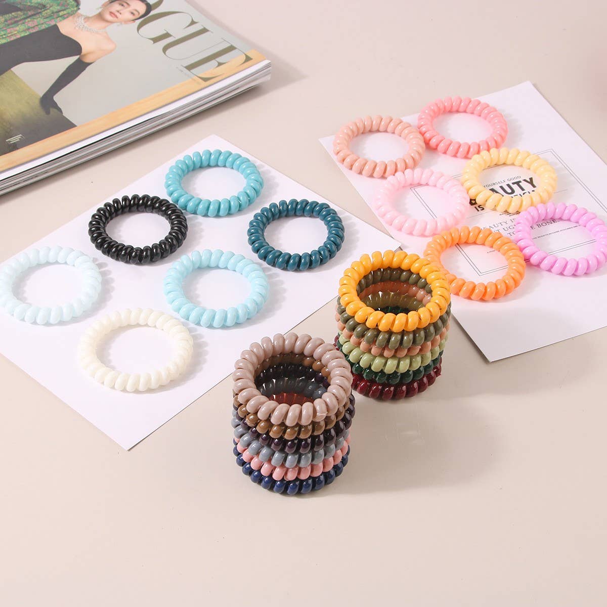 NINEXIS - Wholesale Hair Tie - CWAHA1108_Simple Phone Line Hair Tie  32
