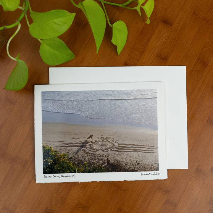 Carte de vœux Sand Mandala Art - Beacons Beach, CA pour la vente par Beacons Mandala