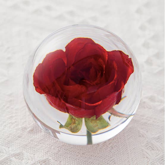 Crystolver (We Cover All Import Fees) - Wholesale Decorative tabletop object - Natural Flowers Crystal Glass Resin Lens Ball 80mm1
