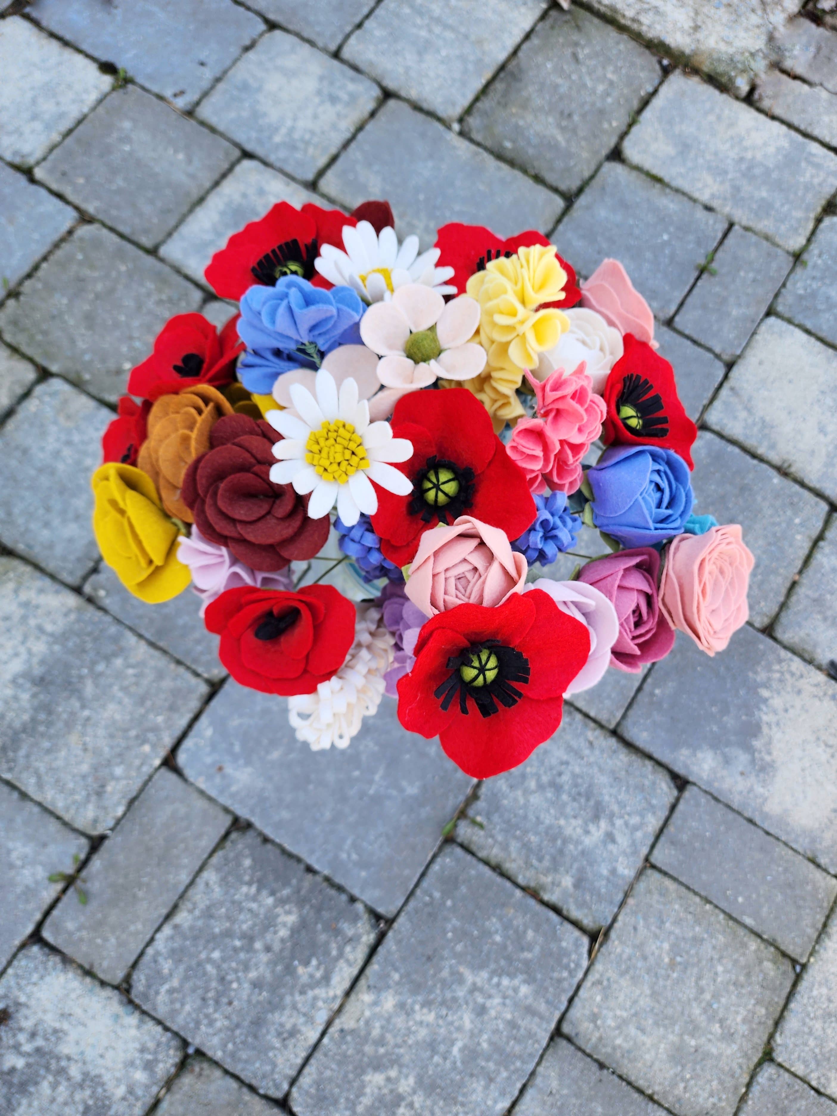 Madymae Felt Florals - Wholesale Artificial Flowers - Felt Poppy4