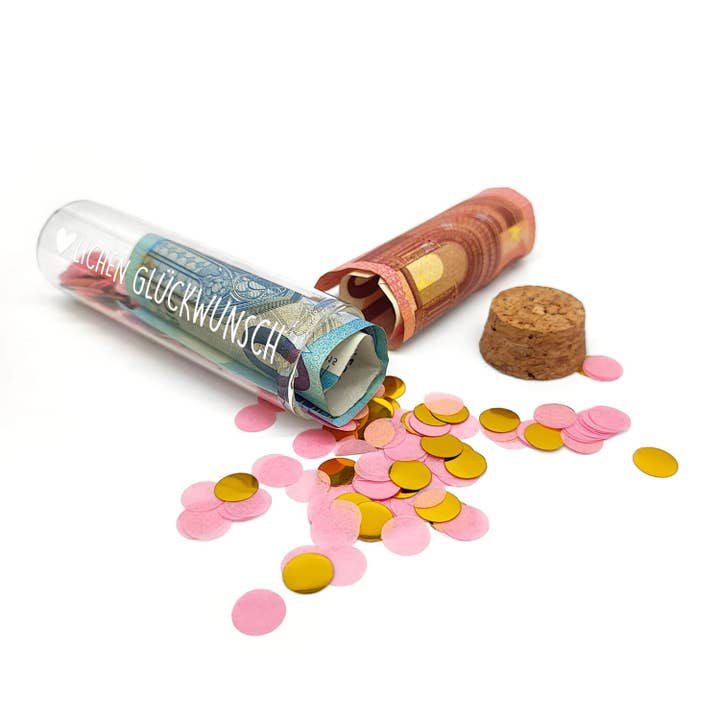 Mea-Living - Wholesale Gift Box - Money gift tube "CONGRATULATIONS", white / pink3