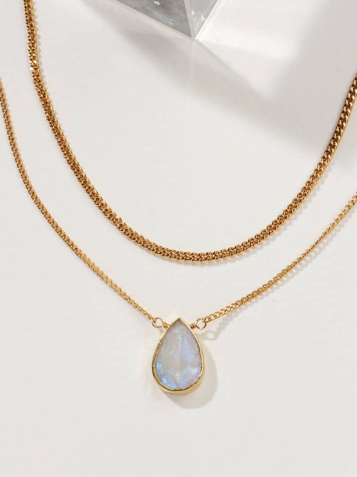 Dagelijkse kettingset met maansteen voor wholesale door Luna Norte