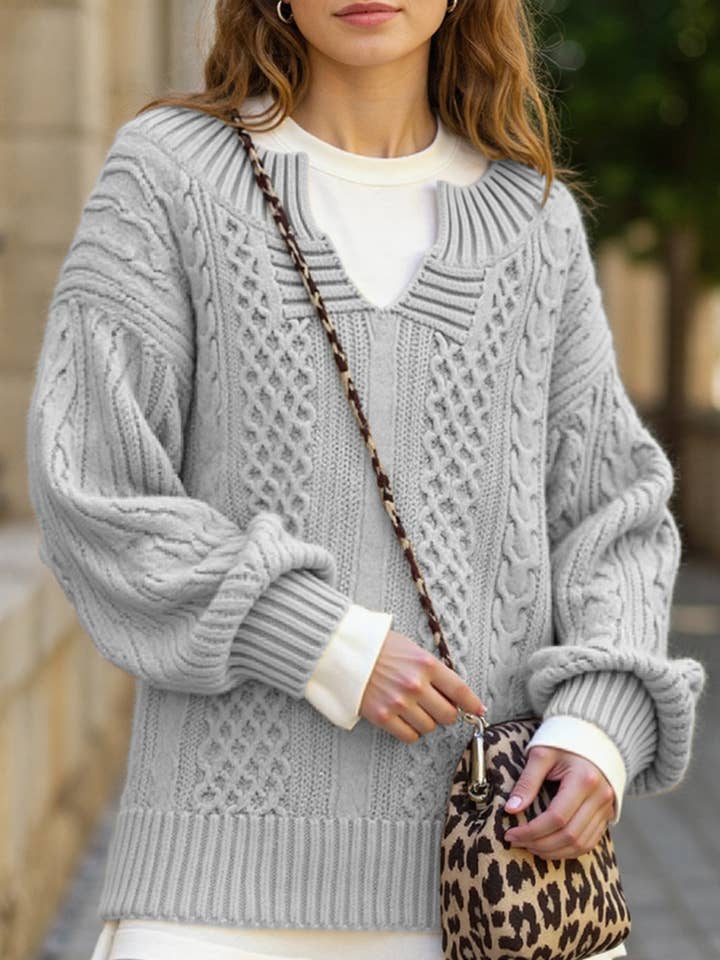 Lovenne - Wholesale Knit Sweater - Women's - Casual knitted cable-knit sweater5