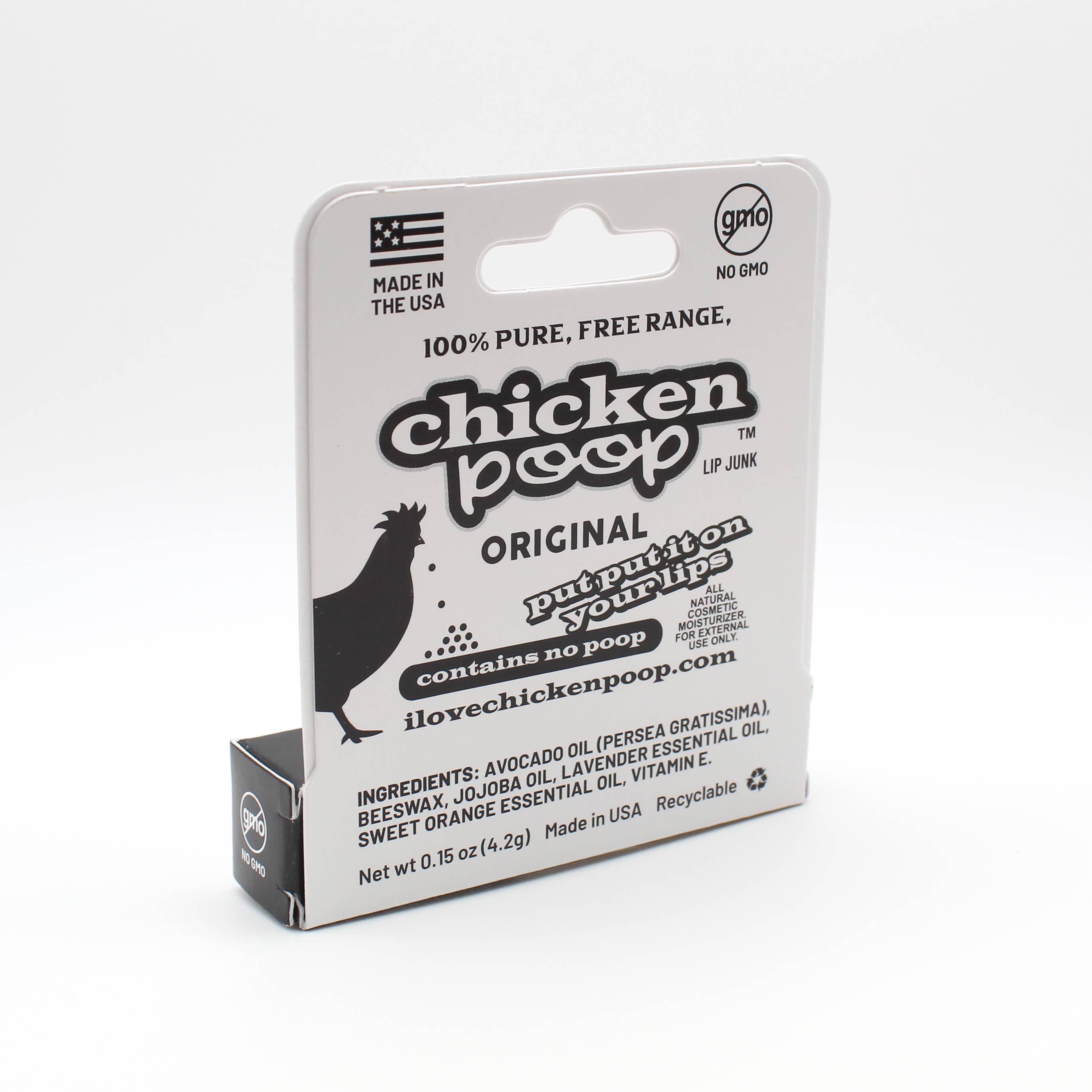 Chicken Poop - Wholesale Lip Balm - Chicken Poop® ORIGINAL Lip Balm, All Natural 16 ct. HANG TAB3