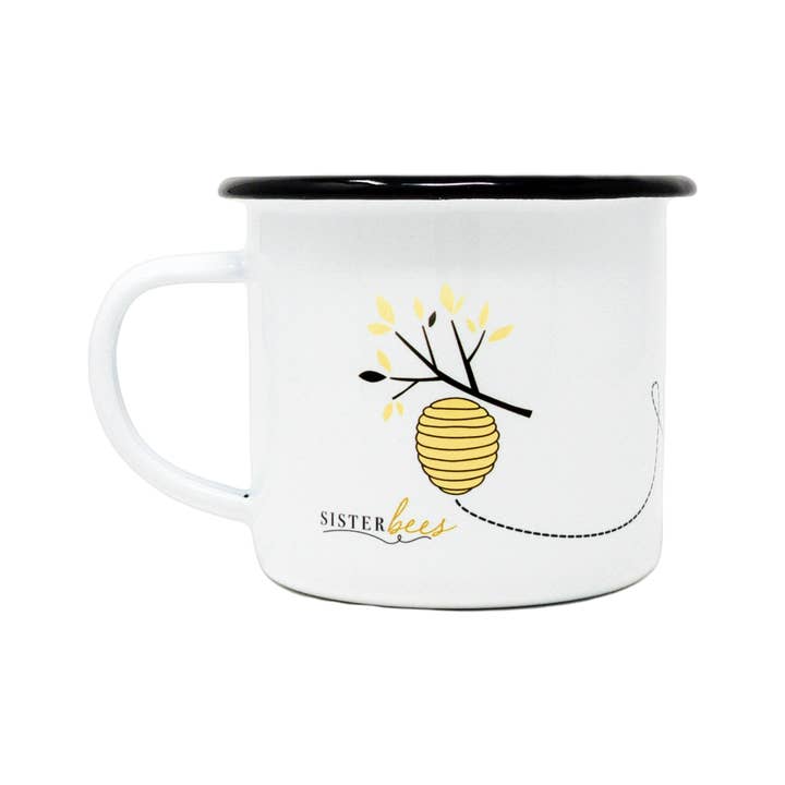 Sister Bees LLC – wholesale Coffee mug – 12 oz. Enamel Bee Love Mug