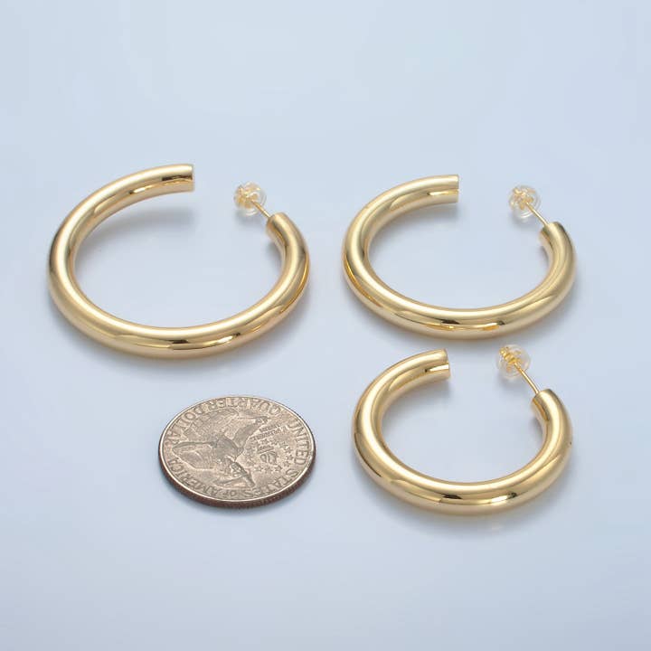 Aim Eternal - Wholesale Hoop Earrings - 24K Gold Filled 40mm, 45mm, 35mm Hoops | AD720 - AD7223