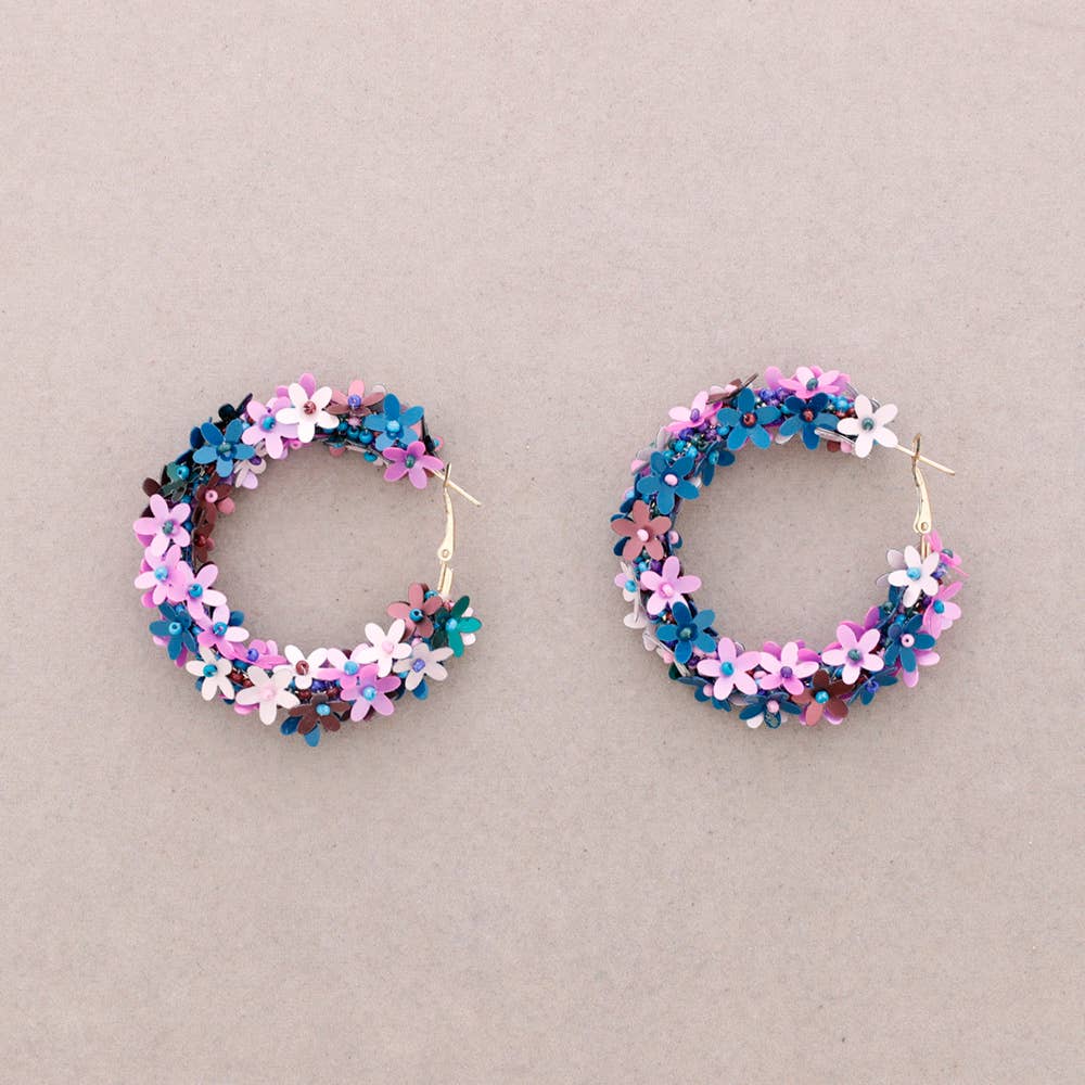 Sonata - Vendita all'ingrosso Orecchini a cerchio - Orecchini a cerchio con paillettes6