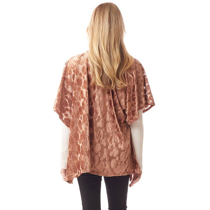 Sensibling Corp. - Wholesale Poncho - Women's - Velvet Burnout Shawl Poncho
5
