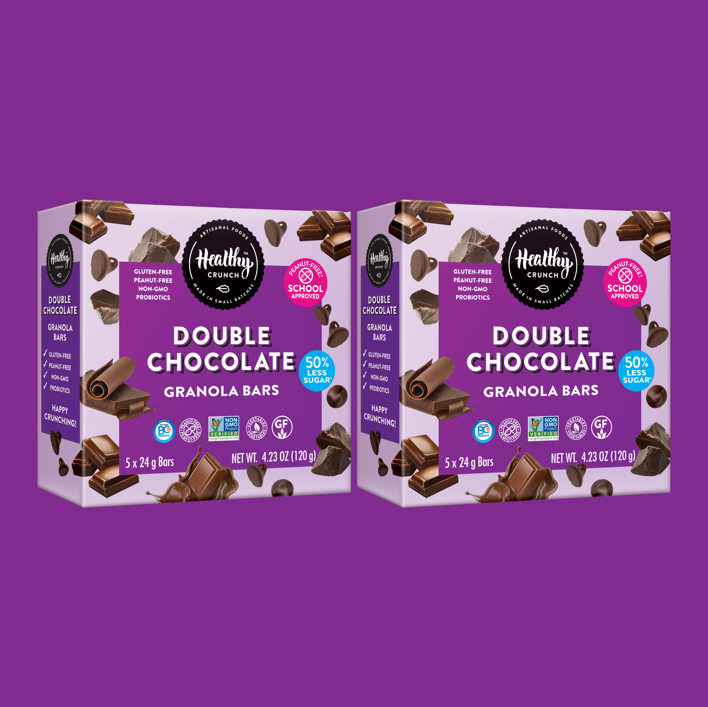Healthy Crunch – Engroshandel Snackbars – Dobbelt chokolade granola barer8