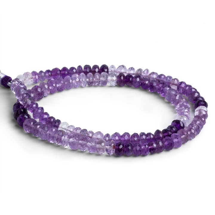 The Bead Traders - Wholesale Beads - 6mm Amethyst Faceted Rondelles 15 inch 108 beads