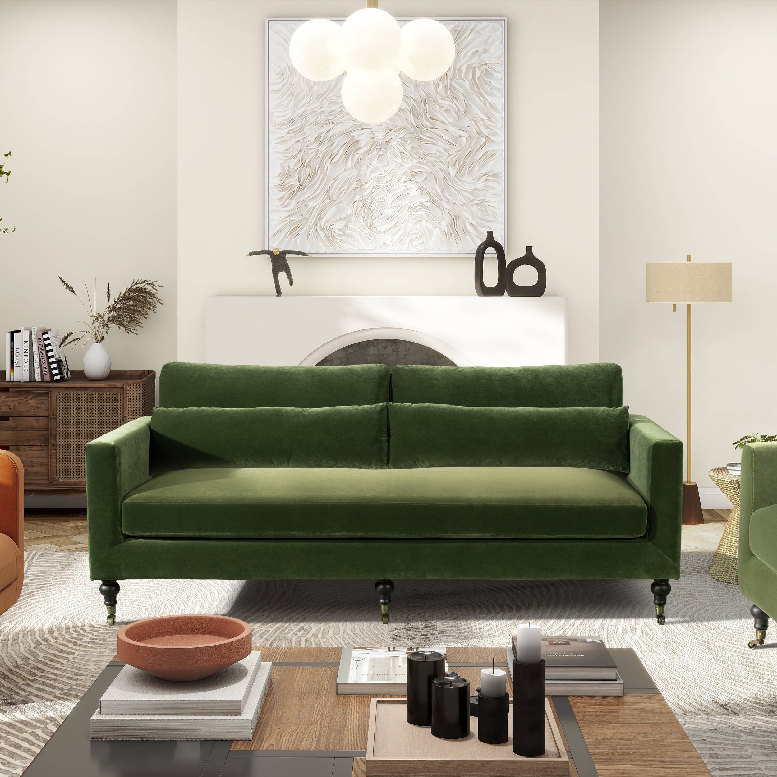 Jennifer Taylor Home - Wholesale Sofa - Elliot 84" Track Arm Sofa with Caster Turn Legs6