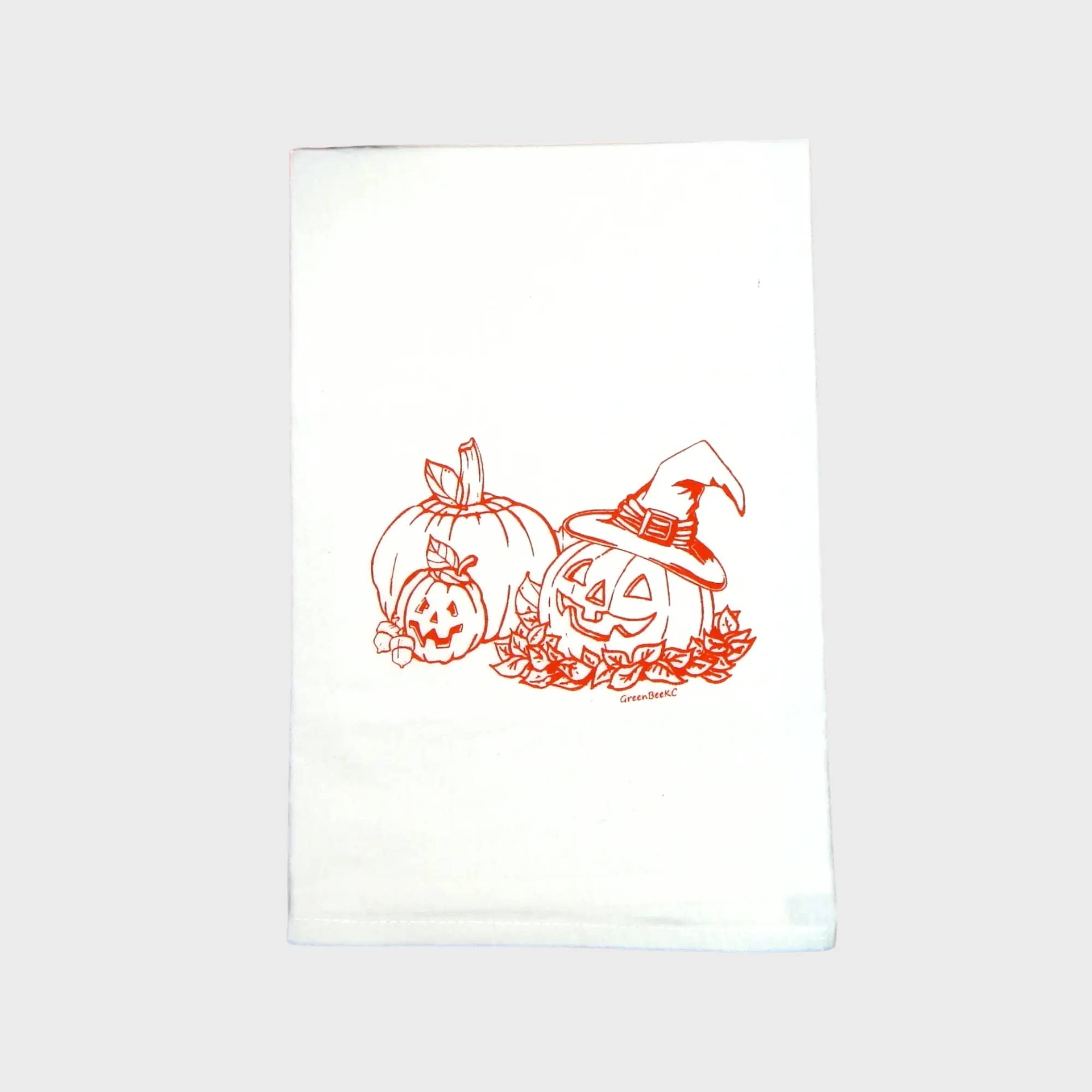 Green Bee Tea Towels - Wholesale Tea Towel - Jack-o-Lantern Kitchen Towel | Tea Towels | Halloween Towels