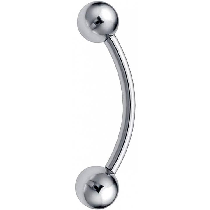 Bodytrend - Wholesale Stud/Post Earrings - EYEBROW PIERCING 18G, 16G, 14G CURVED BARBELL 316L
