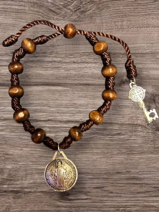 St. Benedict Medal and Key to Heaven Pendant Rosary Bracelet for wholesale by DK Hawaii