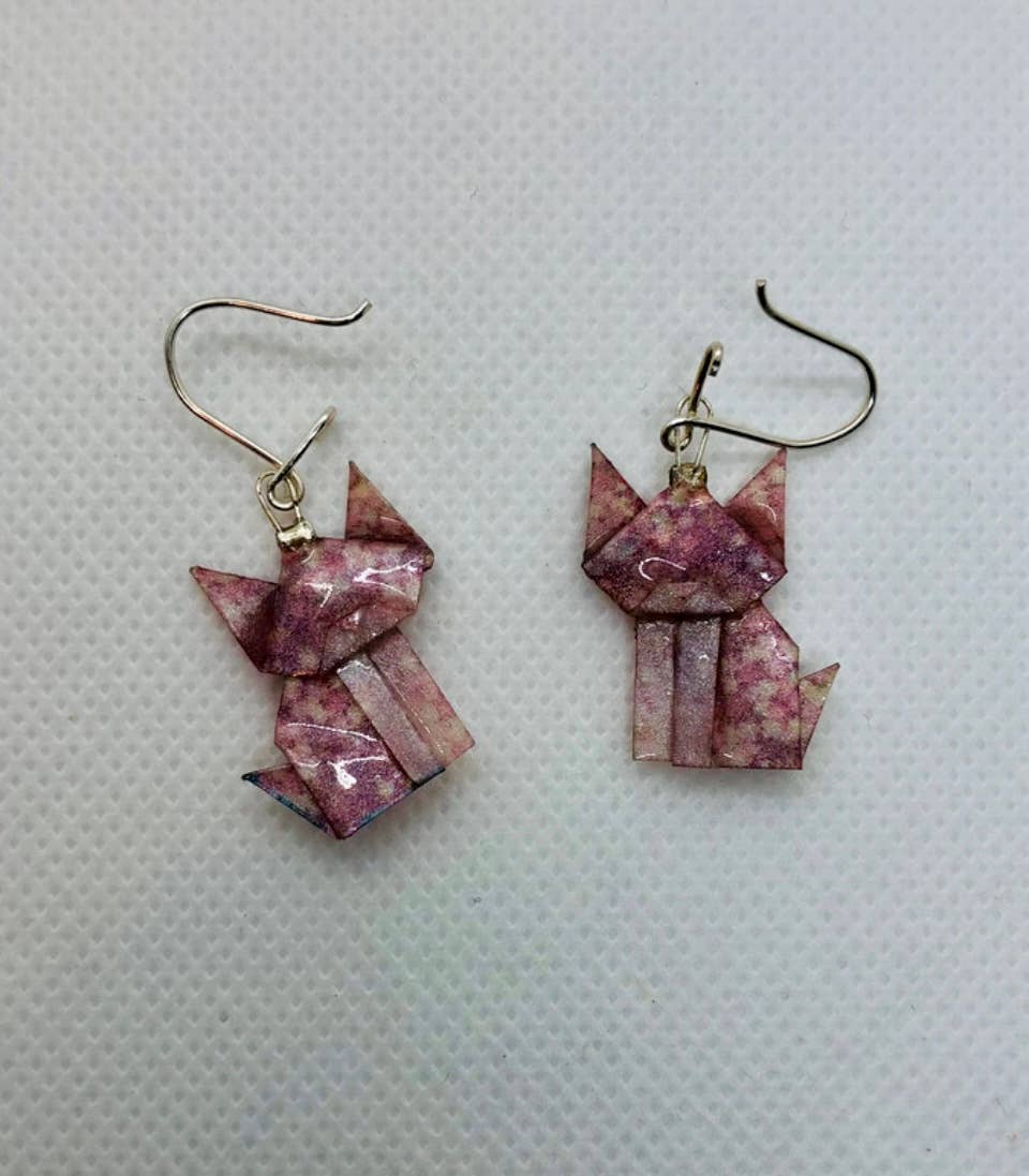 L'éco maison décoration - Wholesale Dangle Earrings - Origami cat earrings10