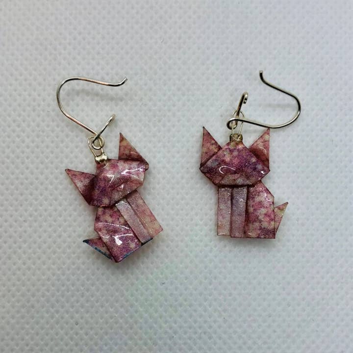 L'éco maison décoration - Wholesale Dangle Earrings - Origami cat earrings10