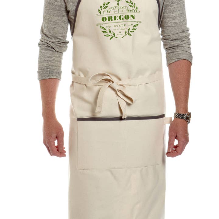 Mercantile 12 - Wholesale Apron - Custom VINTAGE COLLECTION Natural Apron with Charcoal Trim3