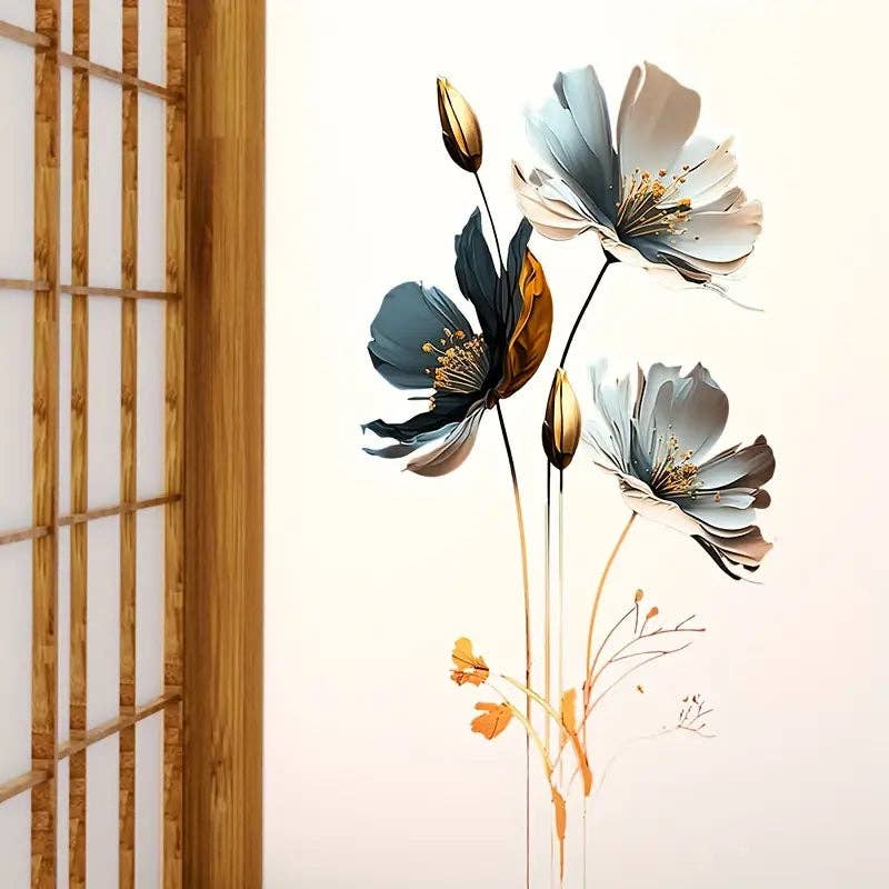Huis Van Merken – wholesale Wall Accent – 1pc 3D Poppy Flowers Wall Sticker2