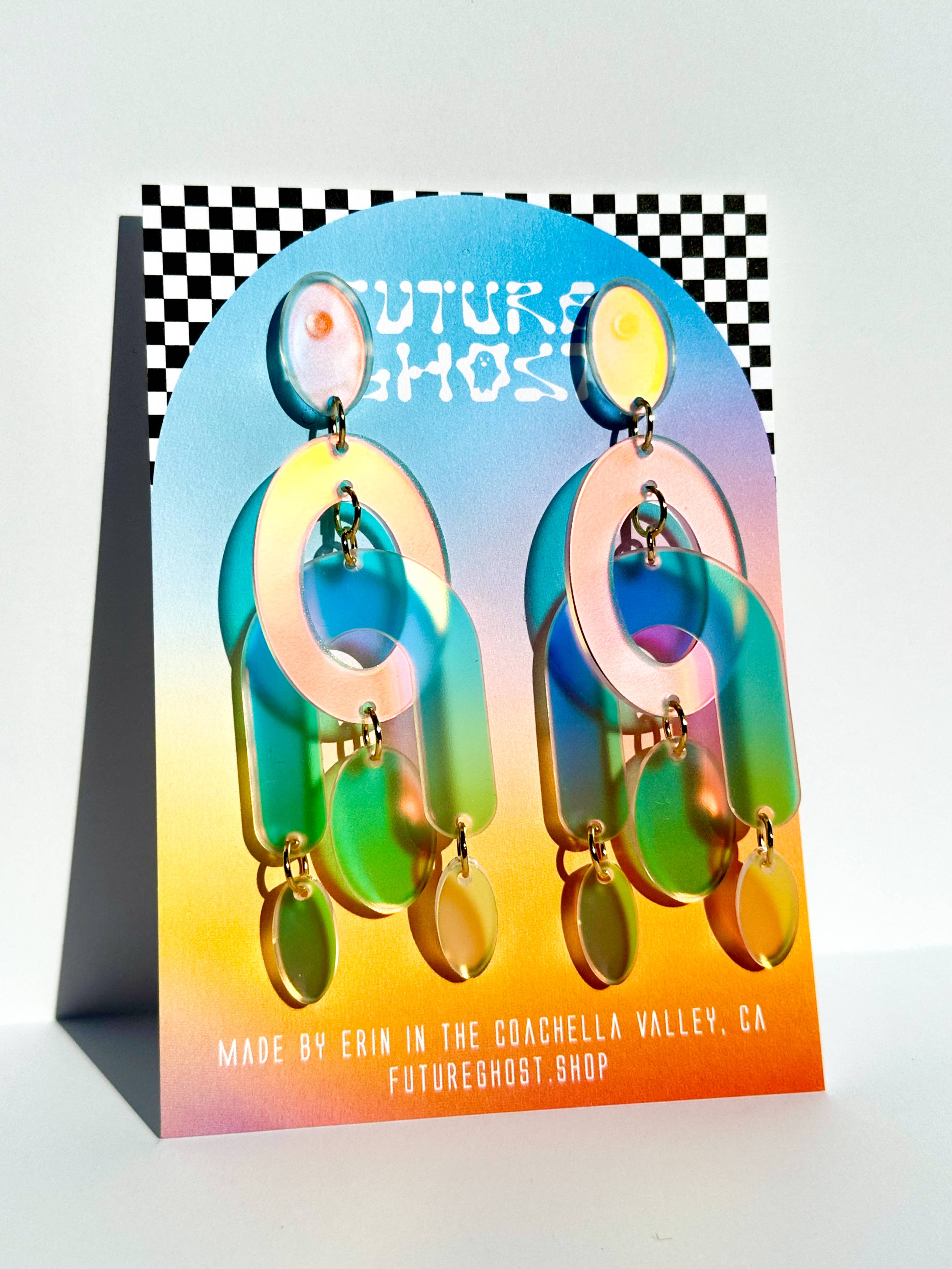 Future Ghost - Vendita all'ingrosso Orecchini pendenti - Orecchini chandelier tridimensionali Cleo1