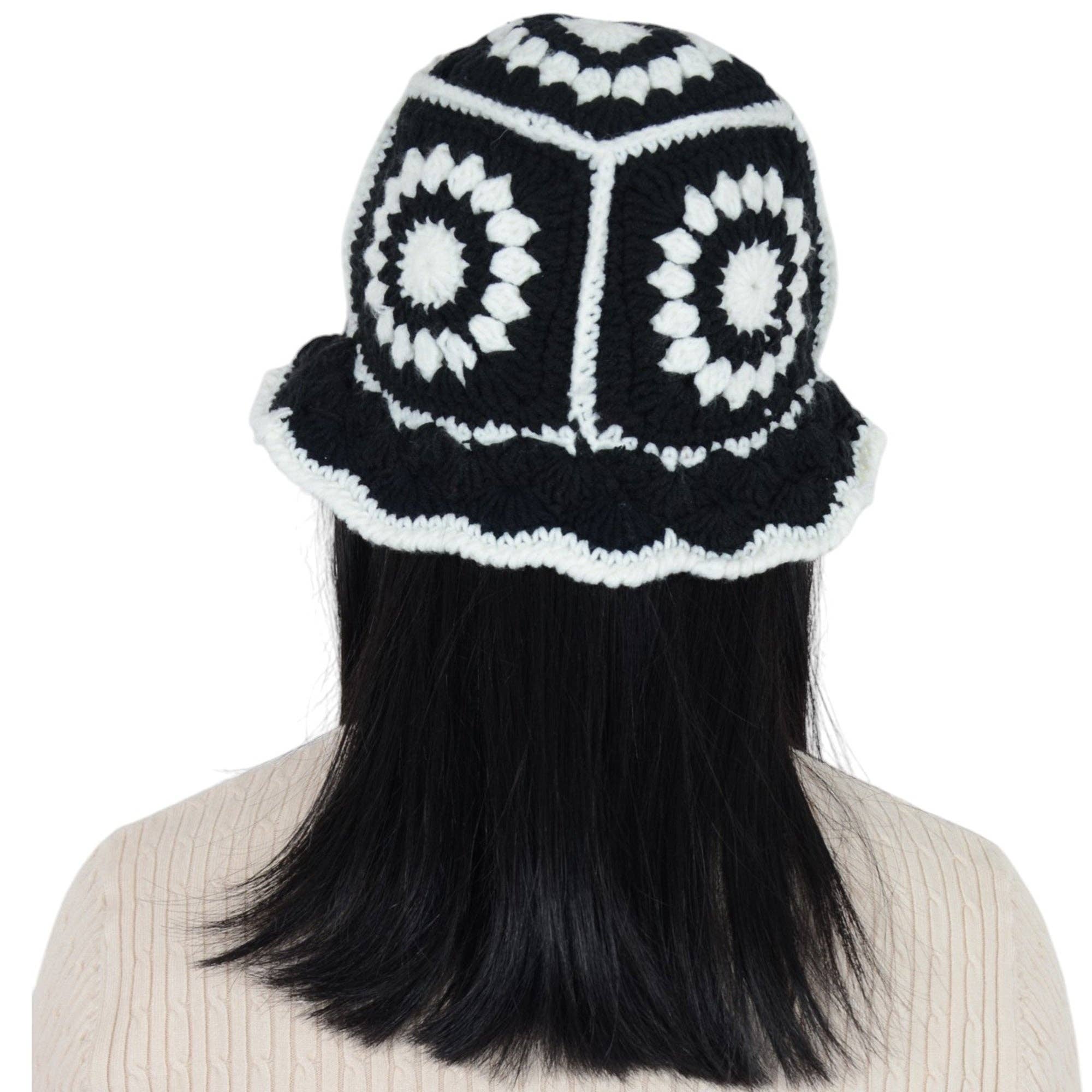 AK Brand – Engroshandel Bucket hat - Dame – Hæklet bøllehat retro solstråle strik foldbar strandhat9